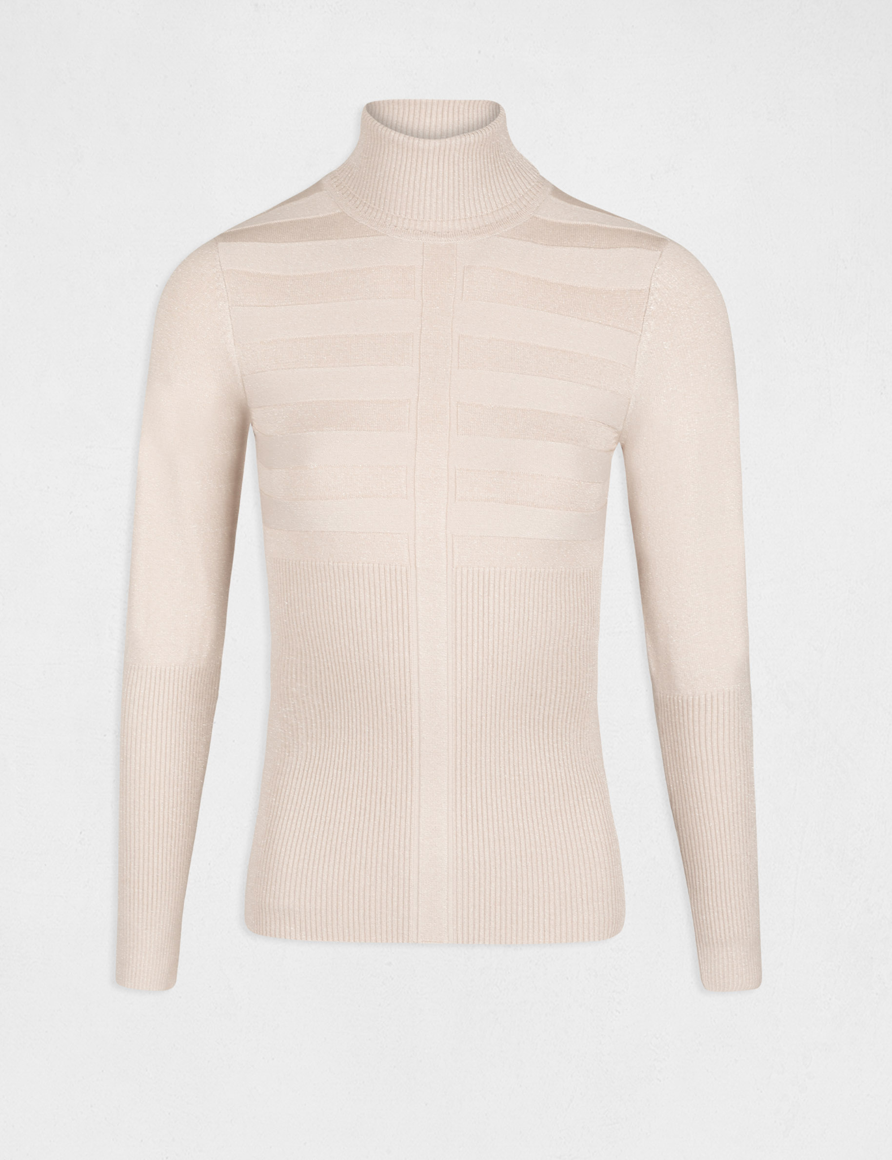 Pull Manches Longues Col Roul Rose Pale Femme Morgan