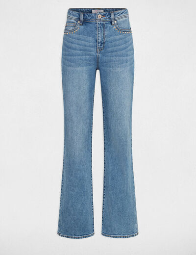 Rechte jeans met studs jean stone vrouw