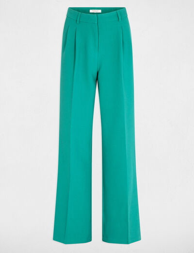 Pantalon large à pinces vert moyen femme