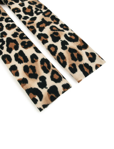 Écharpe imprimé léopard beige femme