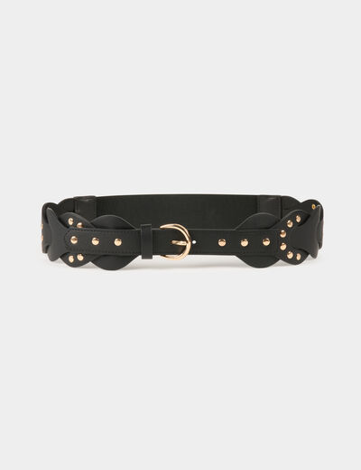 Elastische riem met studs zwart vrouw