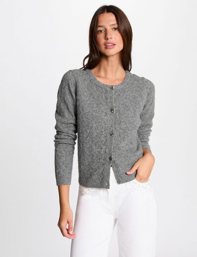 Gilet manches longues gris anthracite femme