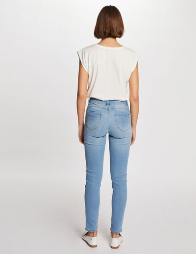 Slim fit jeans standaardmaat jean bleached vrouw