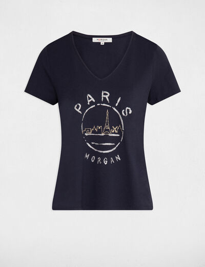 T-shirt à inscription marine femme