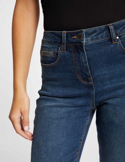 Rechte jeans met hoge taille jean stone vrouw