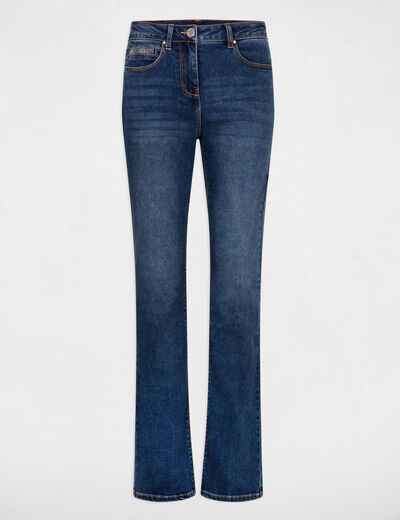 Rechte jeans met hoge taille jean stone vrouw