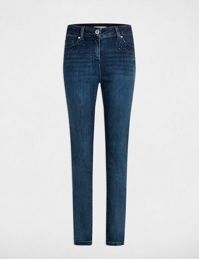 Jeans slim détails strass jean stone femme