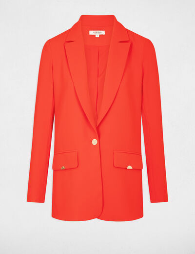 Blazer fluide boutonnée orange foncé femme