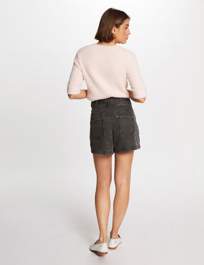 Pull manches courtes rose femme