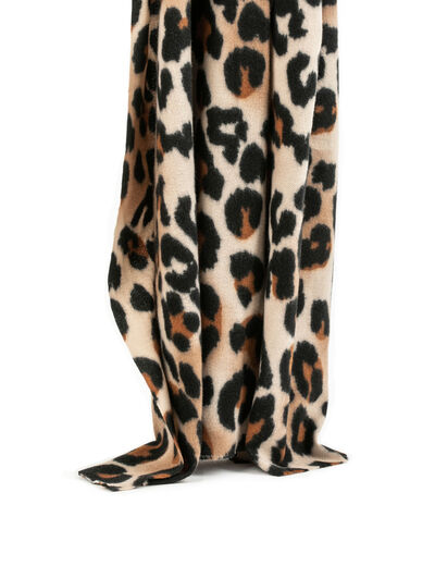 Sjaal met luipaardprint beige vrouw