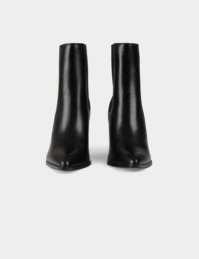 Bottines élastiquées à talons noir femme