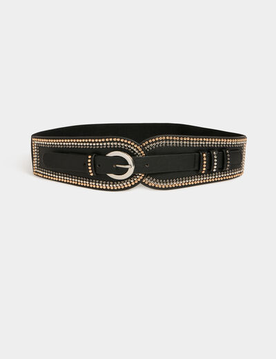 Elastische riem met studs zwart vrouw