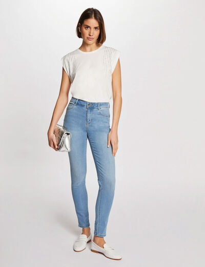 Slim fit jeans standaardmaat jean bleached vrouw