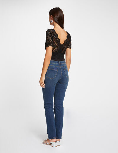 Jeans droit taille haute jean stone femme