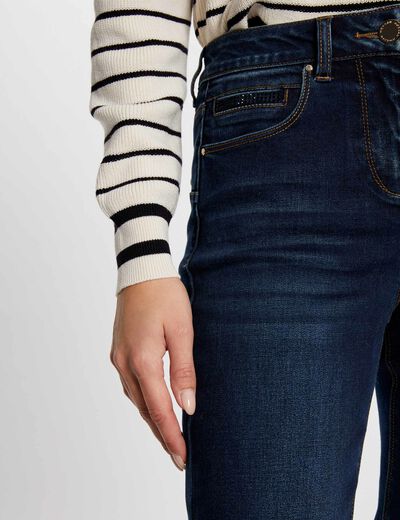 Rechte jeans met hoge taille raw jeans vrouw