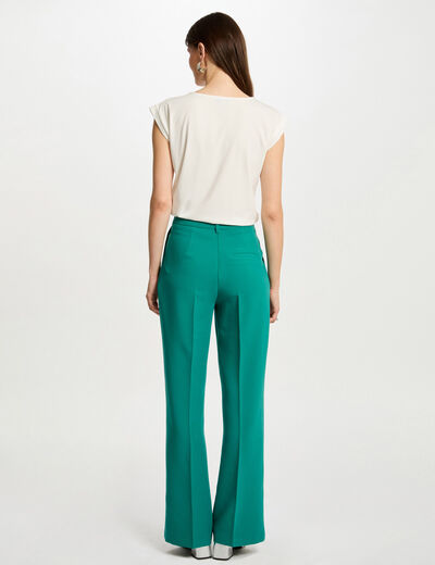 Pantalon large à pinces vert moyen femme