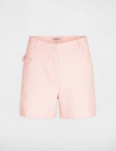 Nauwsluitende short met hoge taille lichtroze vrouw