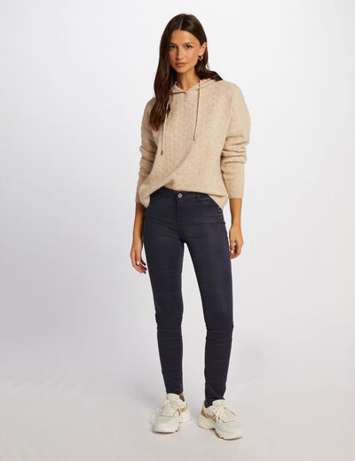 Skinny gecoate broek marine vrouw