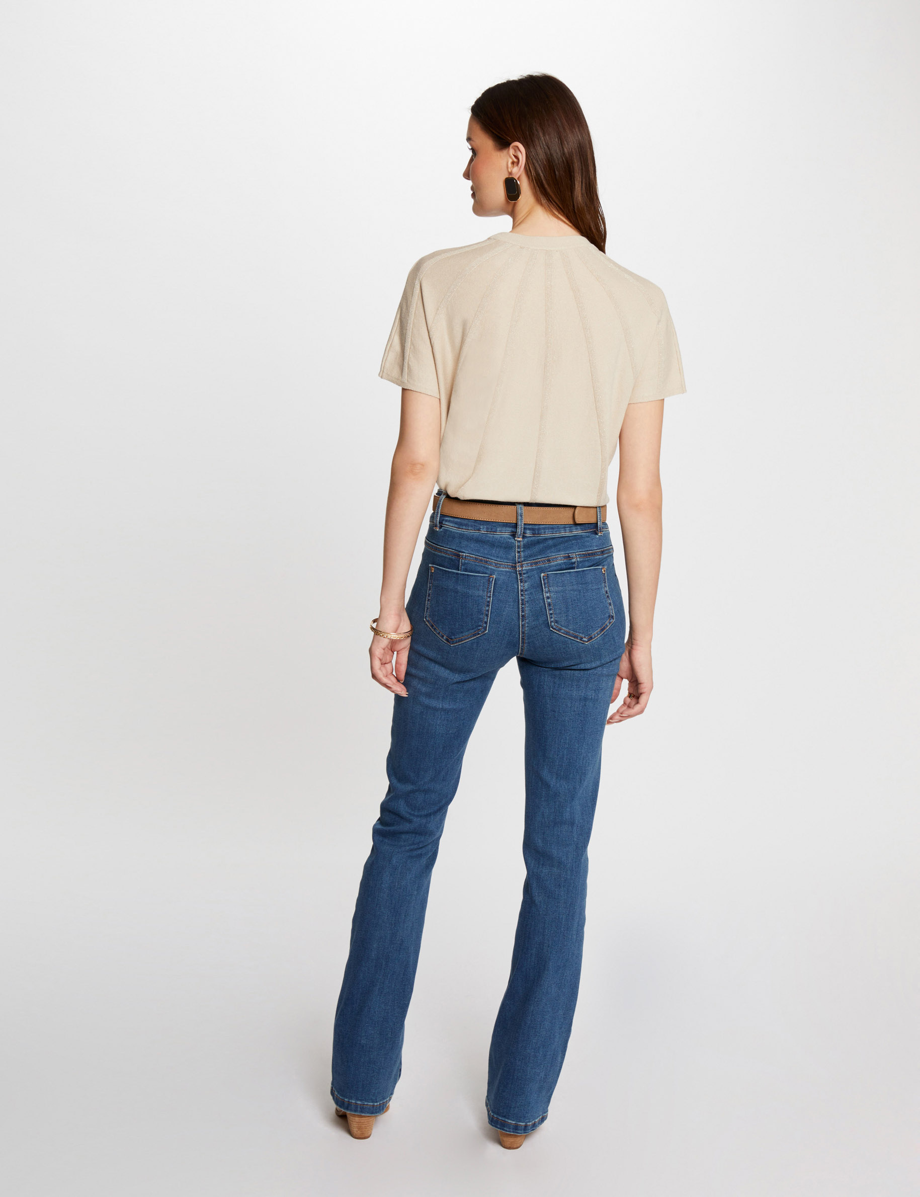 Bootcut jeans met gespen jean stone vrouw