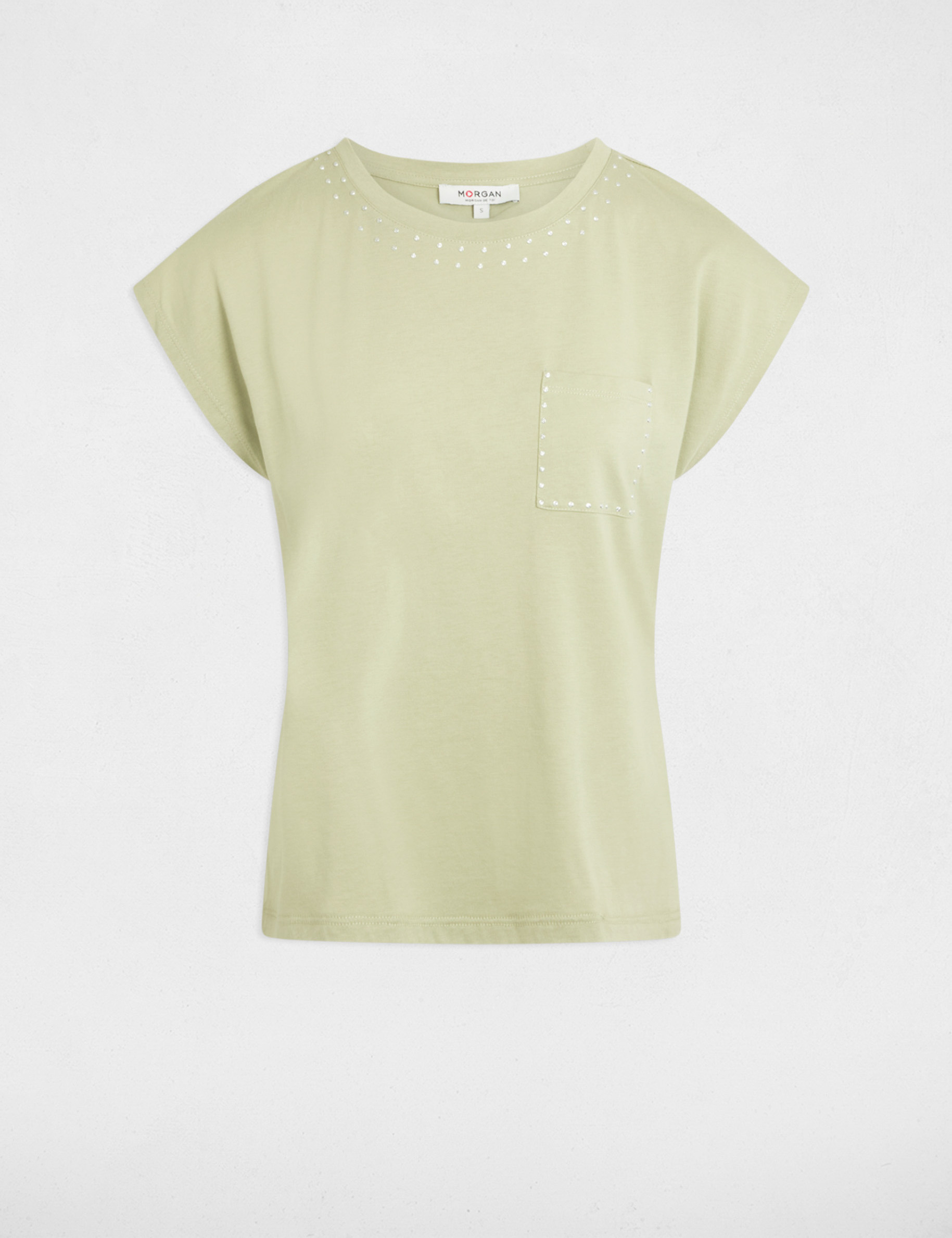 T-shirt met korte mouwen lichtgroen vrouw