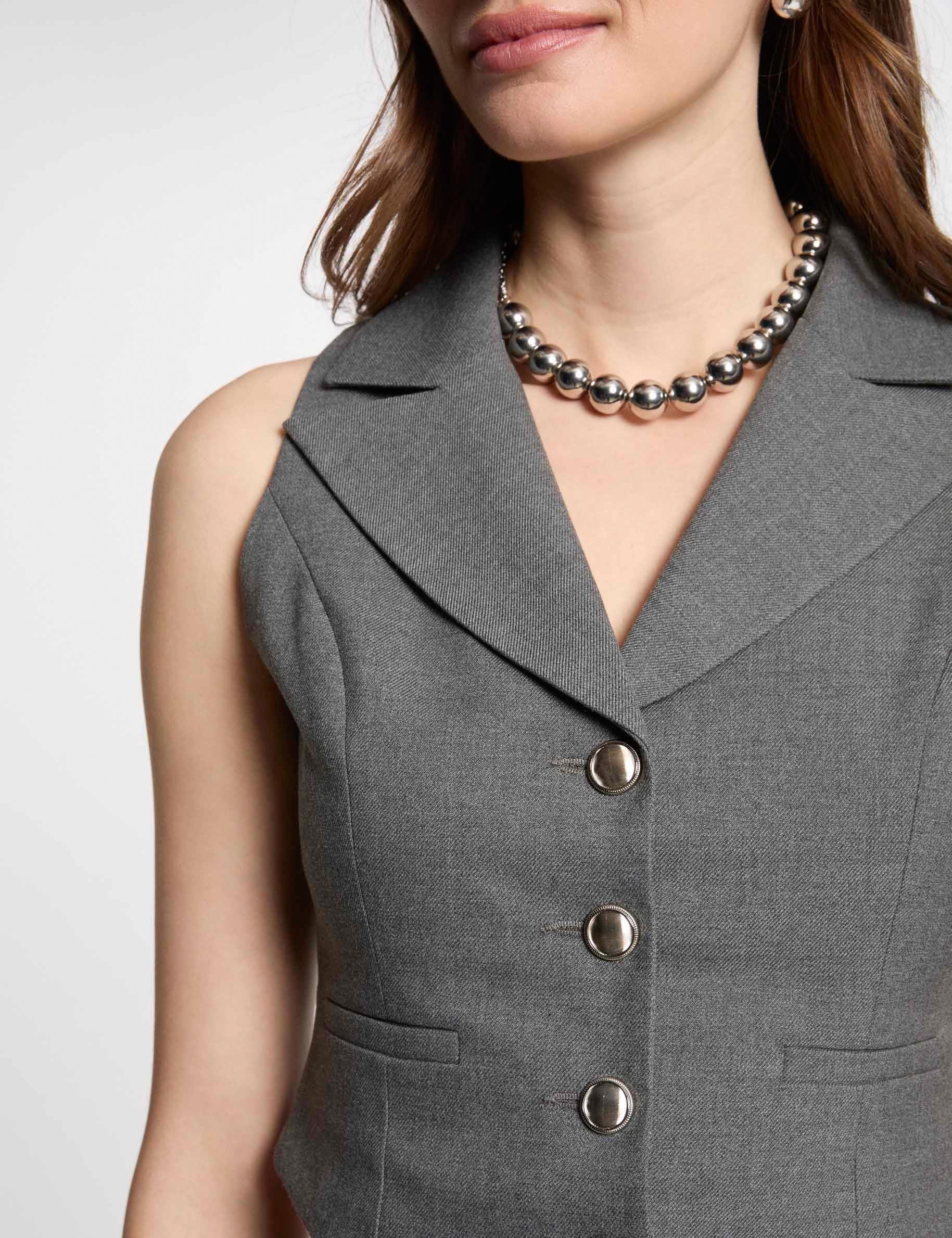 Gilet sans manches ajusté gris clair femme