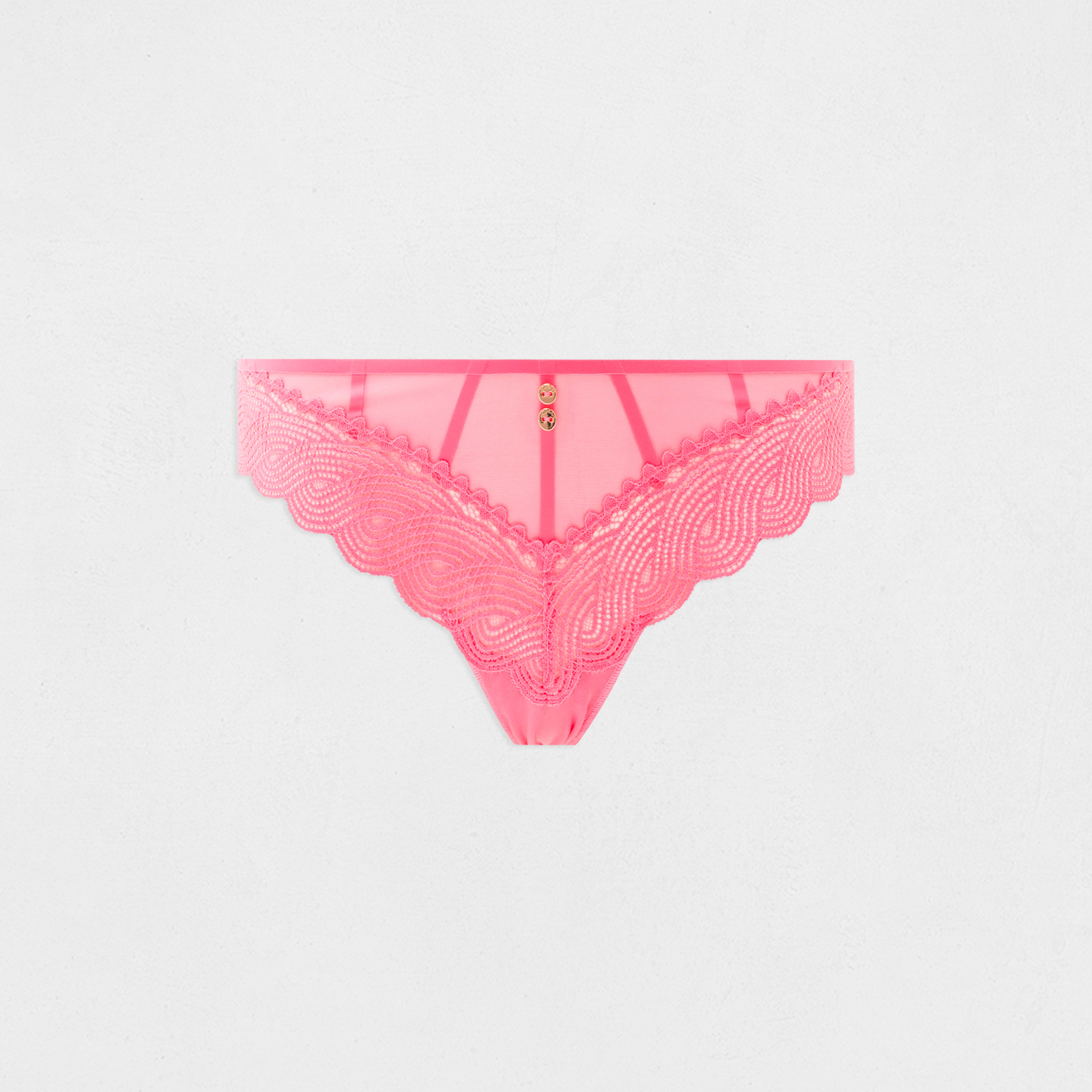 Slip en dentelle rose femme