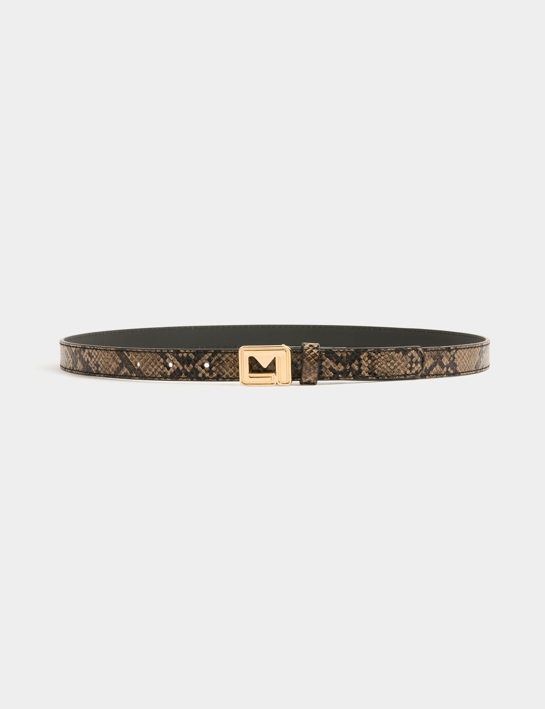 Ceinture python boucle M noir femme