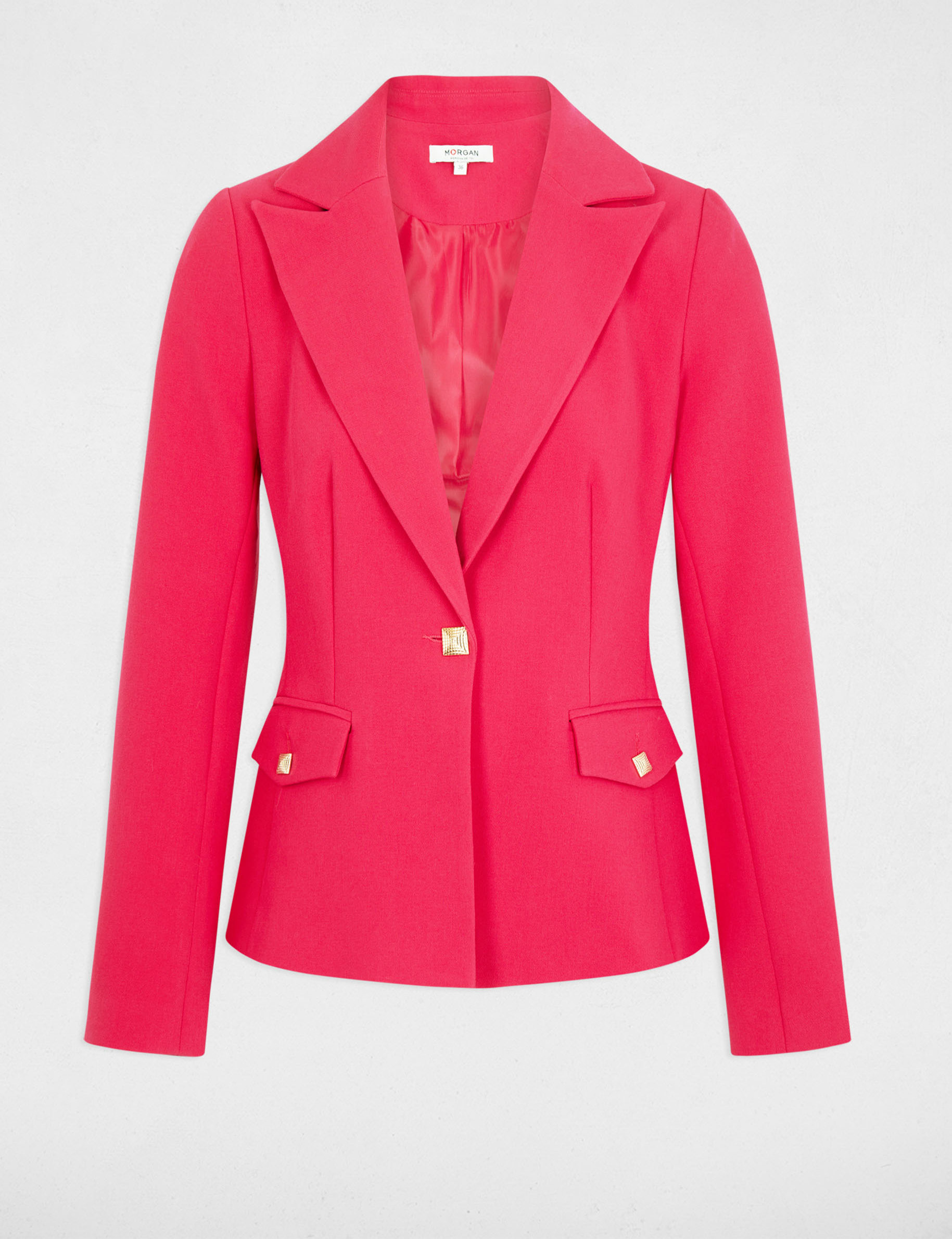 Veste city cintrée manches longues framboise femme