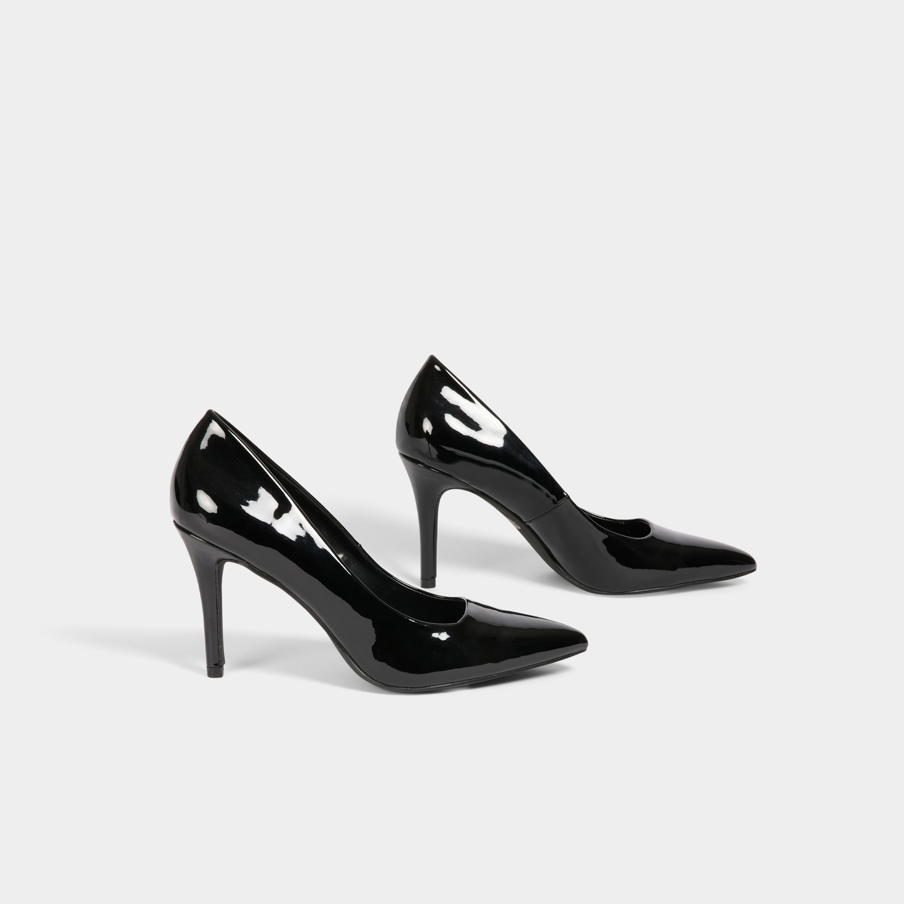 Lakleren pumps met hak zwart vrouw