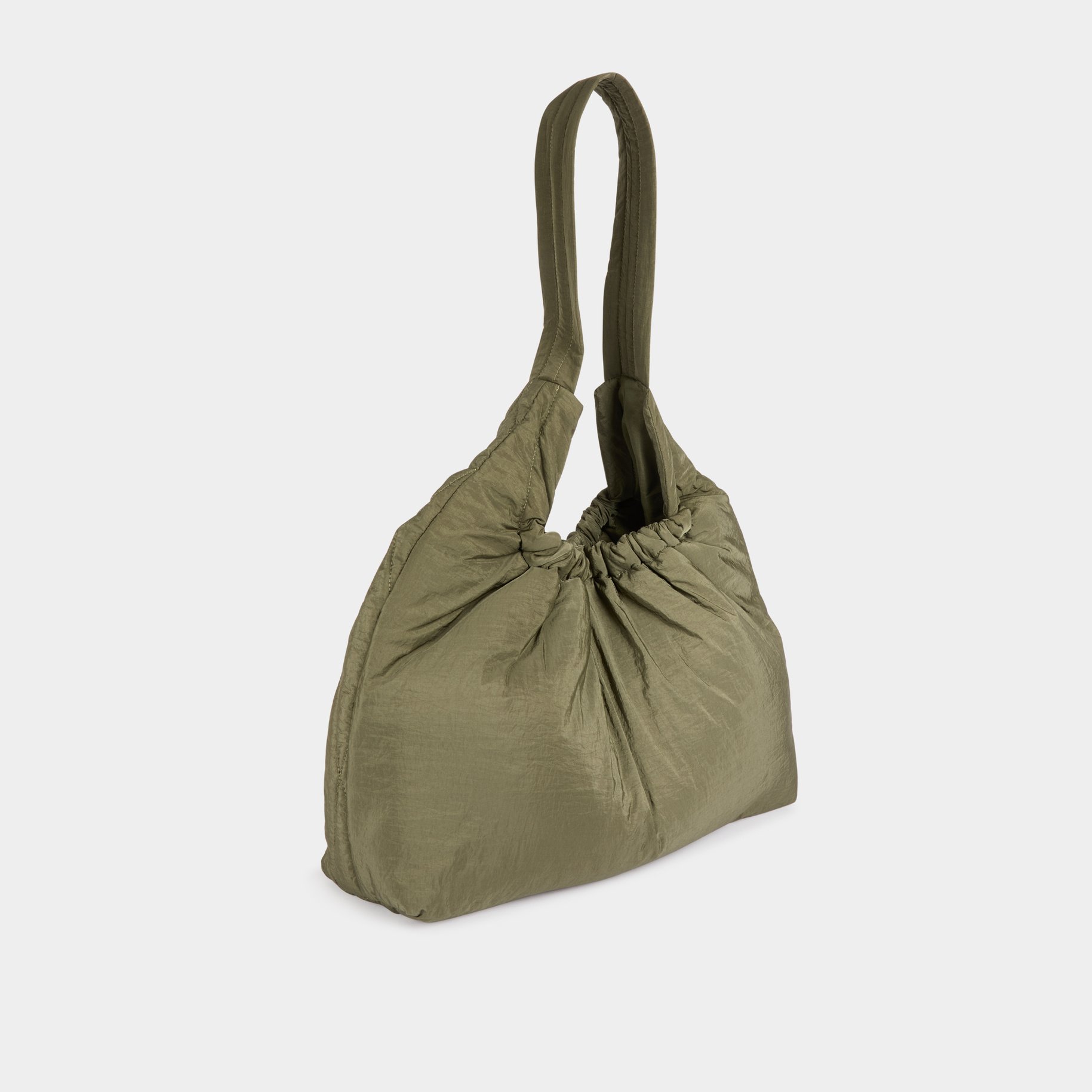 Sac matelassé porté-épaule vert kaki femme