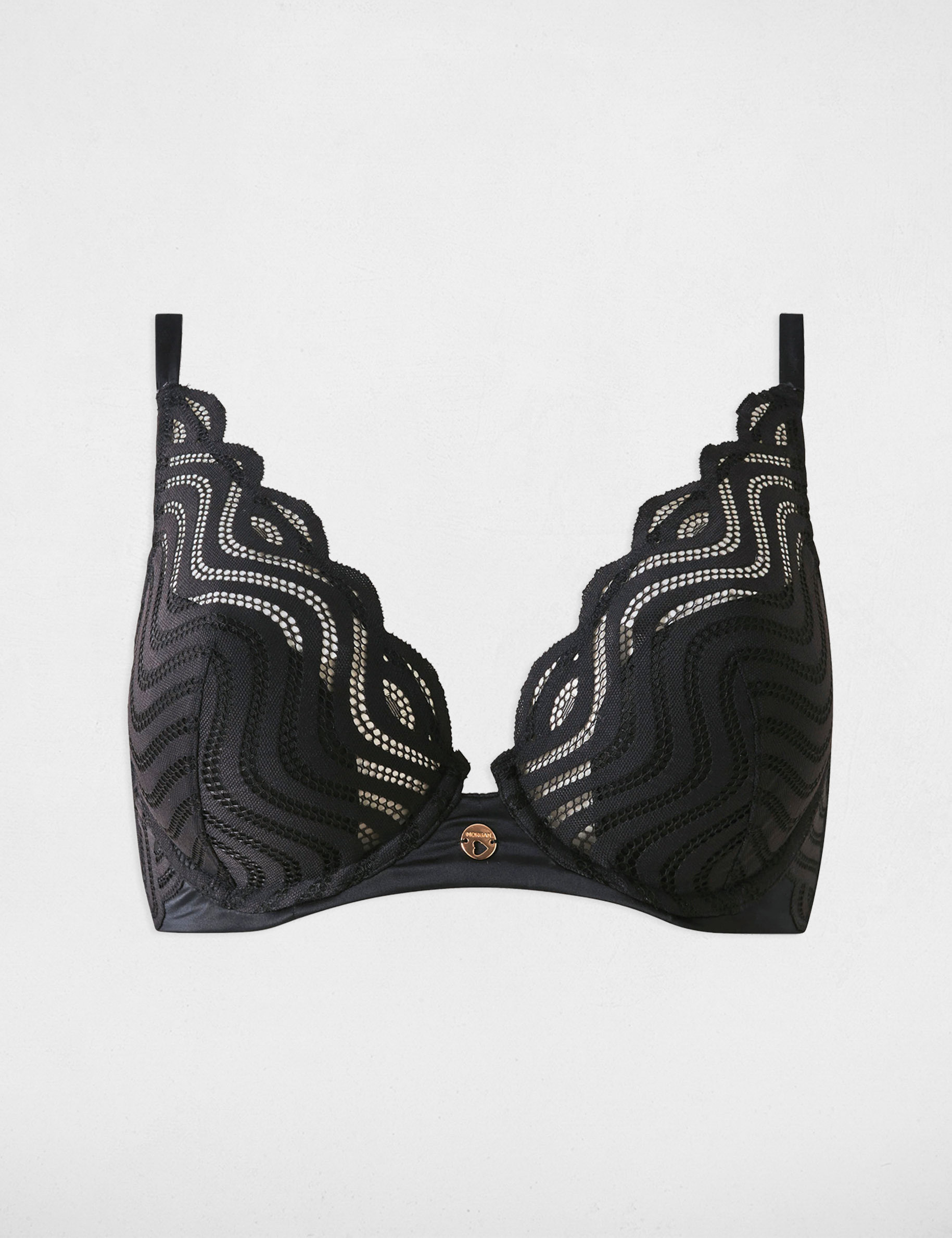 Soutien-gorge à coques noir femme