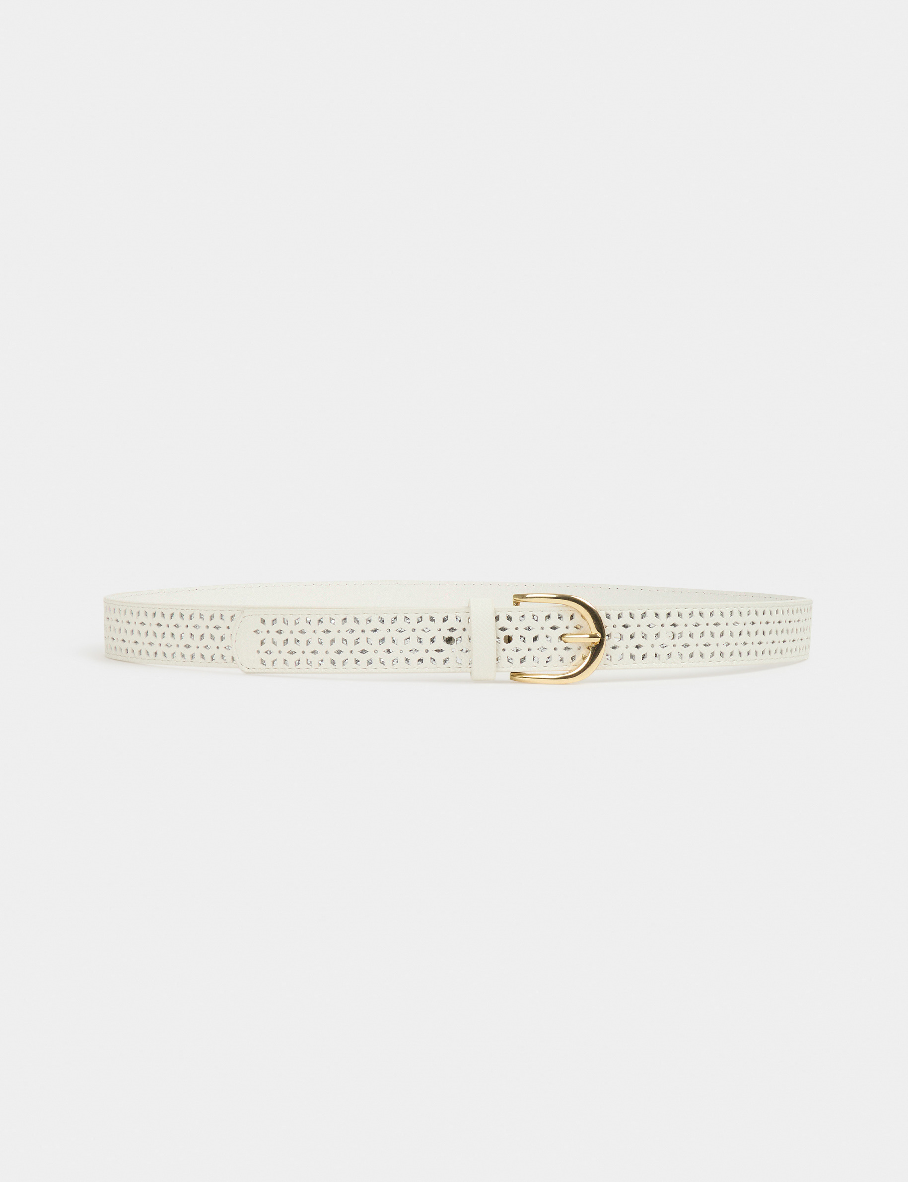 Ceinture ajourée avec strass blanc femme