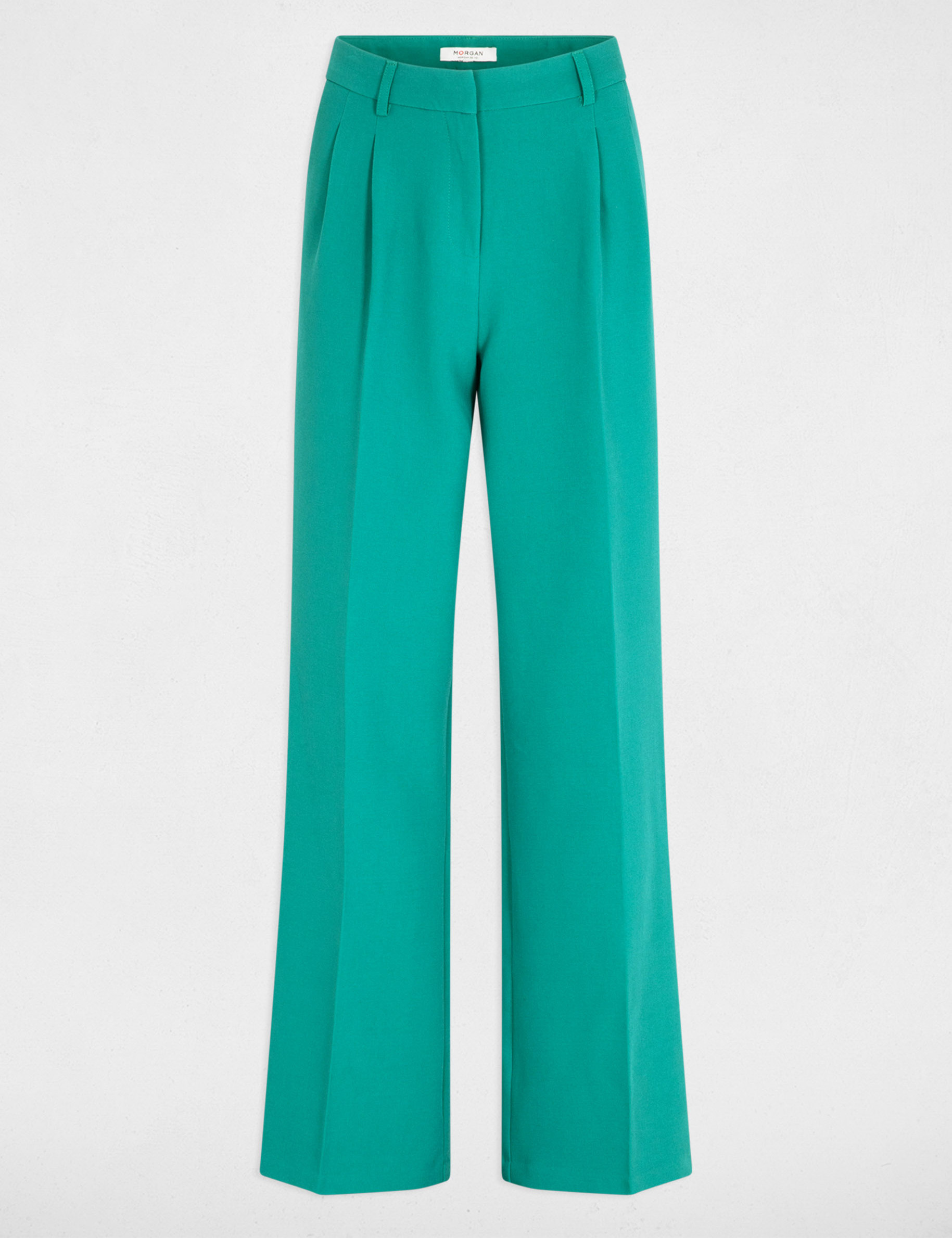 Pantalon large à pinces vert moyen femme