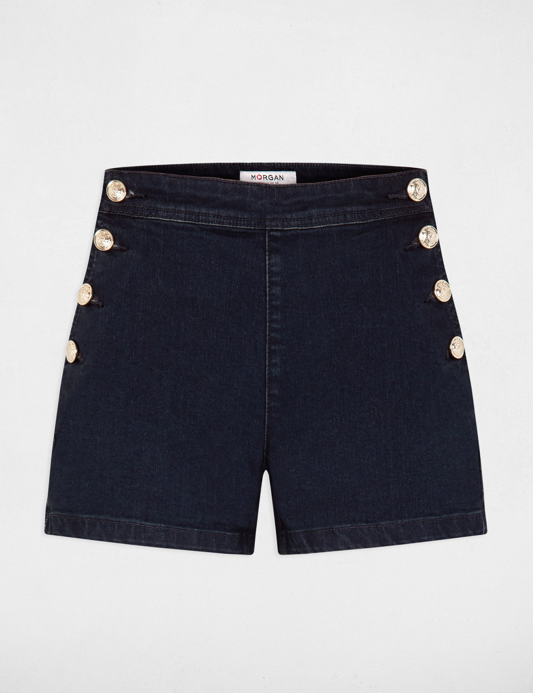 Short ajusté en jean denim brut femme