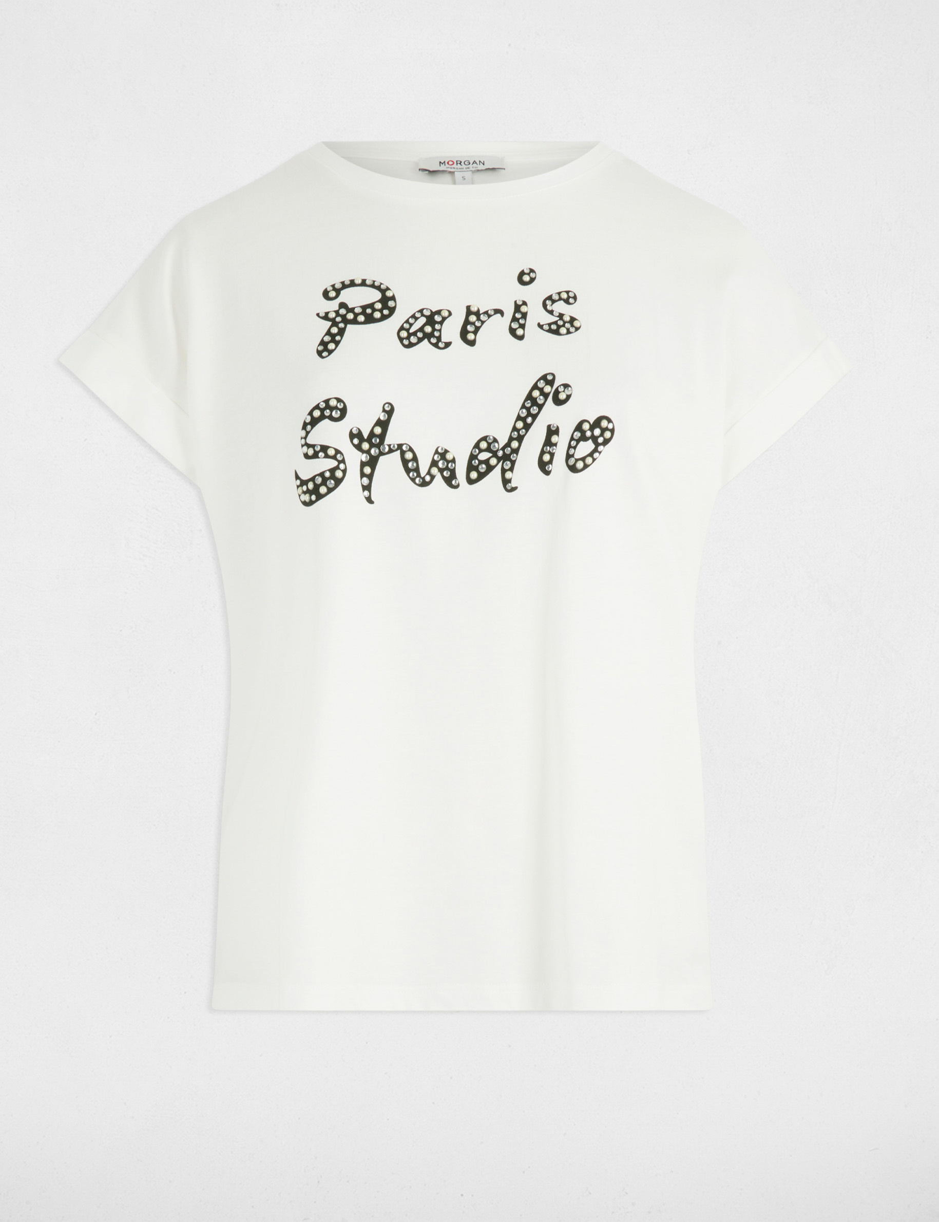 T-shirt à inscription blanc femme