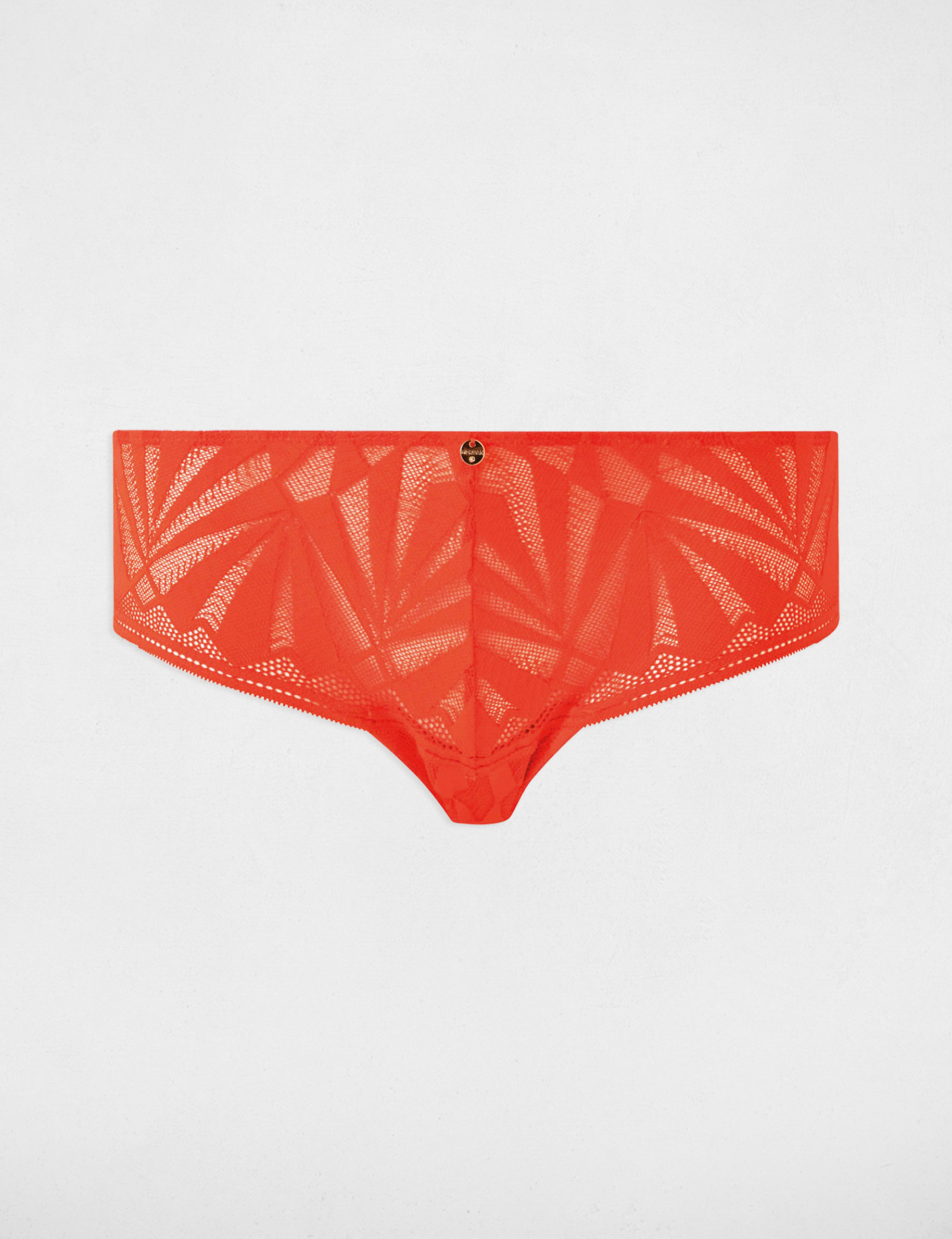 Shorty en dentelle orange femme