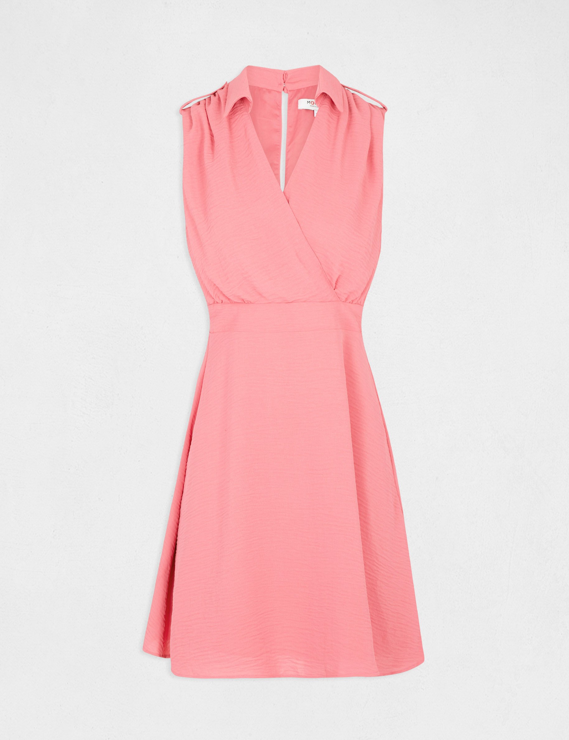 Robe évasée fluide sans manches rose femme