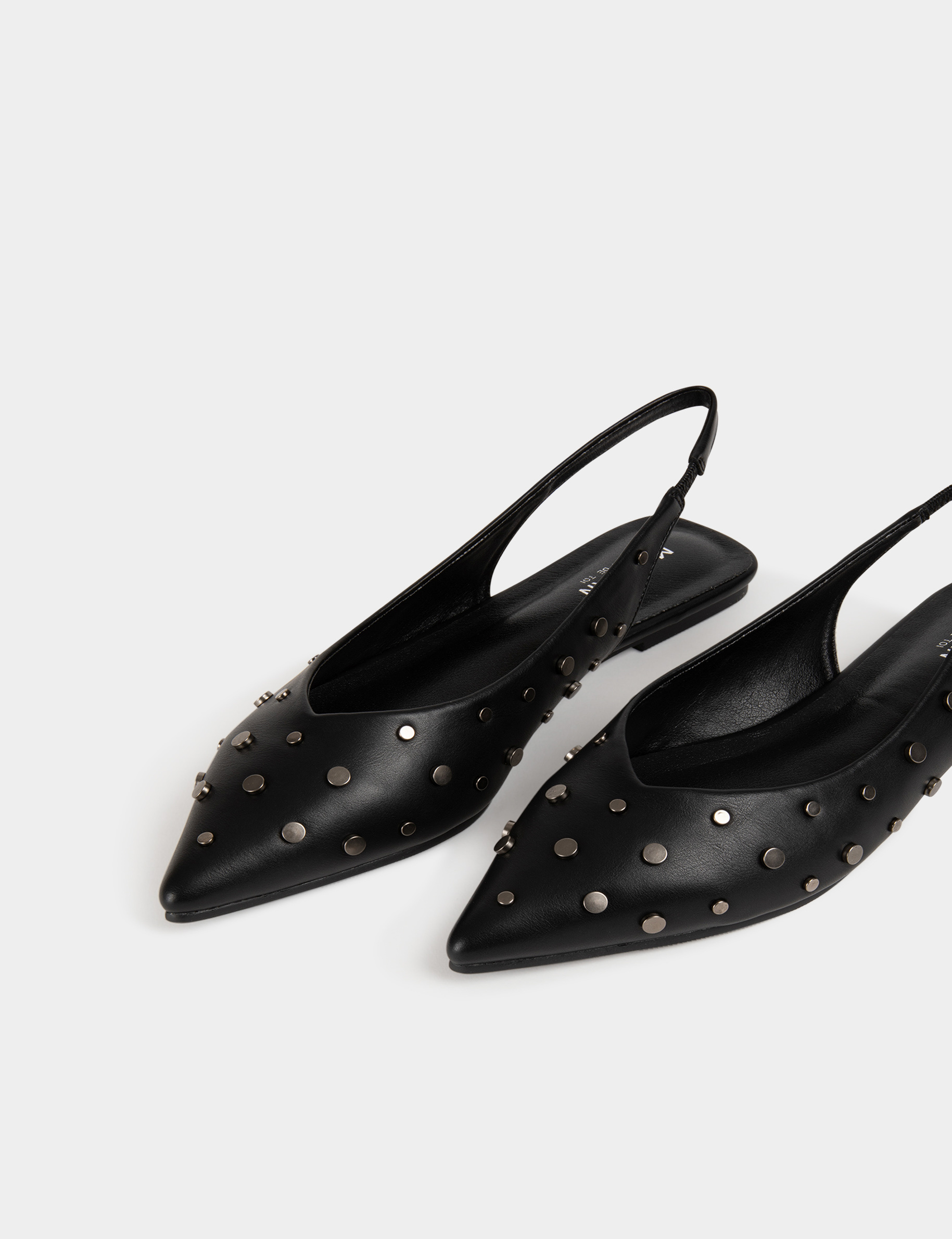 Sandales slingback à clous noir femme