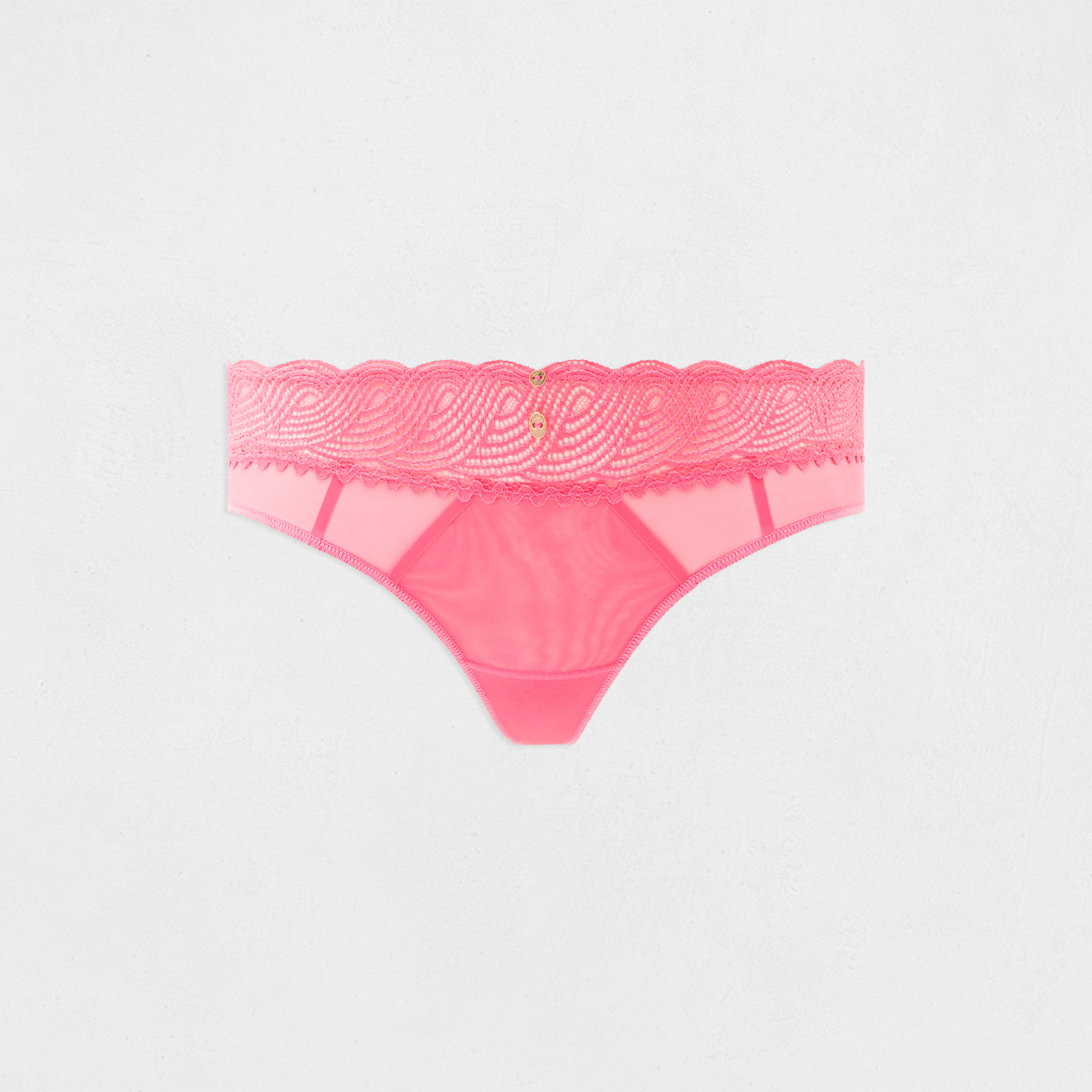 Shorty en dentelle rose femme