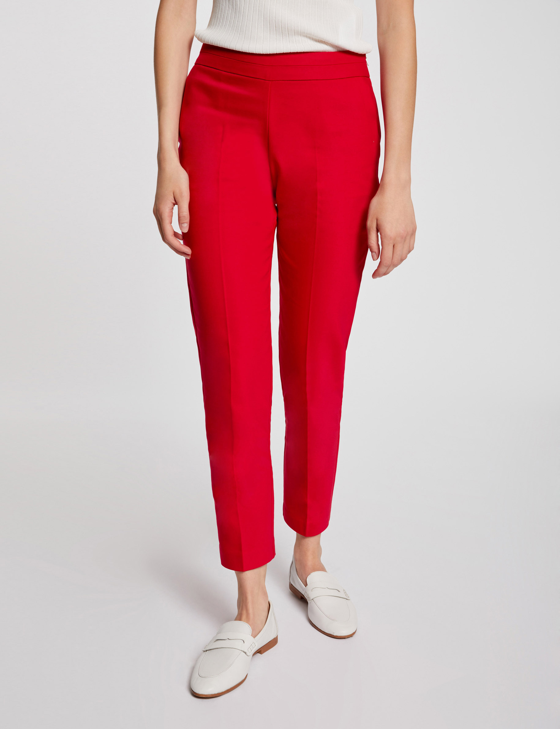 Pantalon cigarette 7/8ème framboise femme