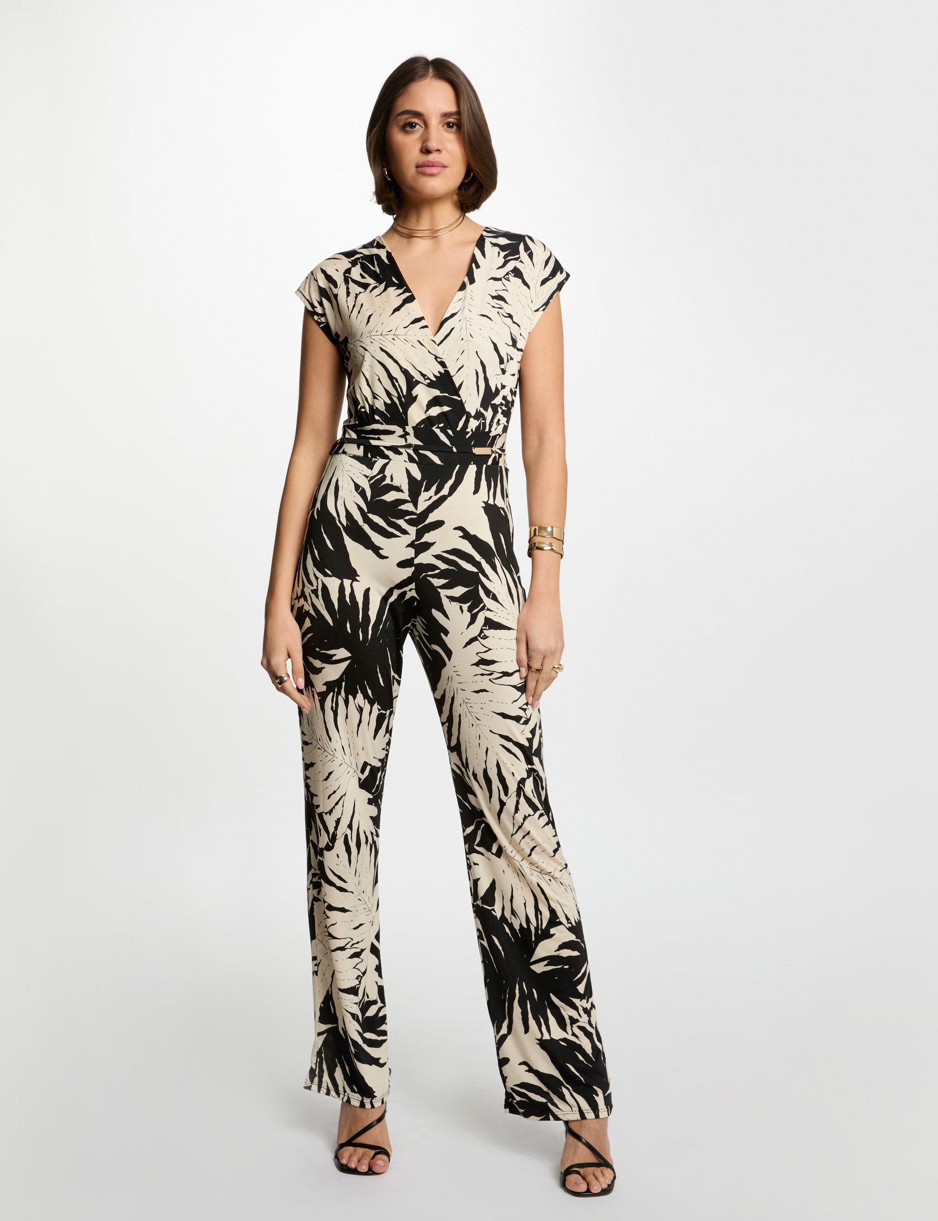 Lange jumpsuit met print meerkleurig vrouw