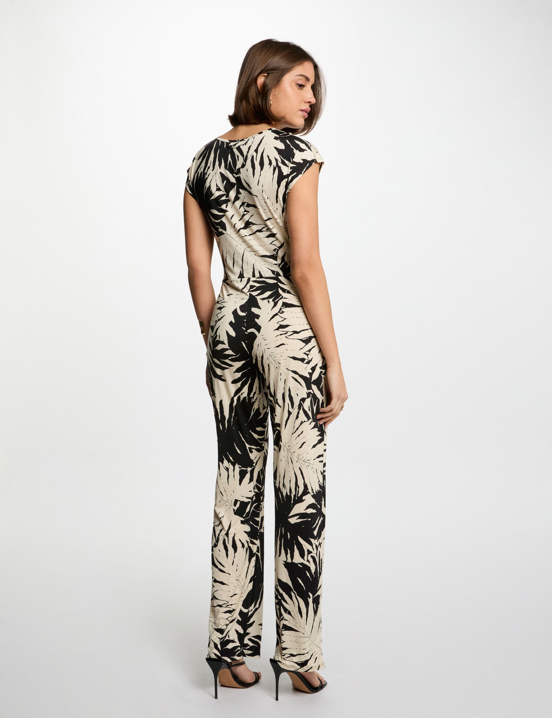 Lange jumpsuit met print meerkleurig vrouw