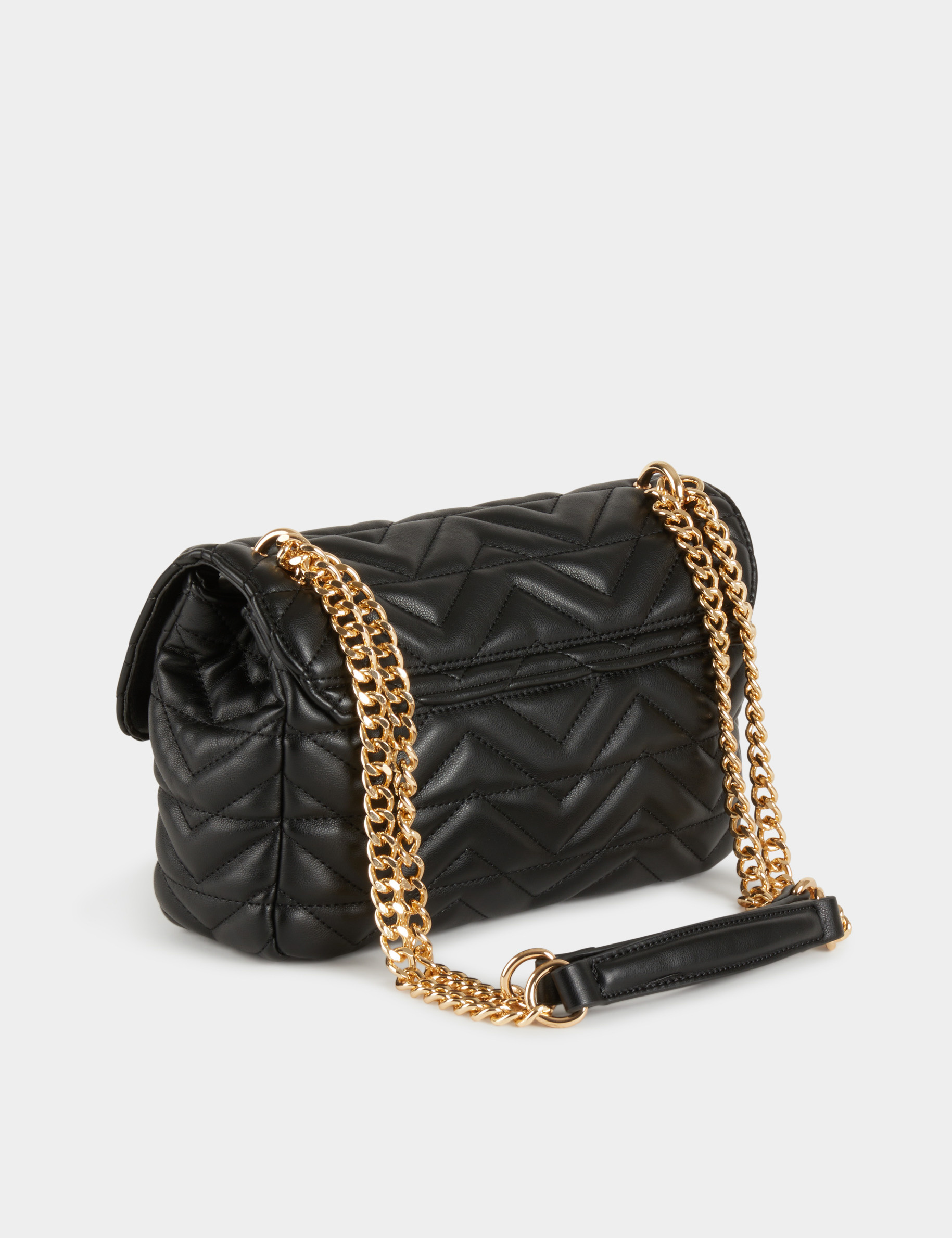 Sac matelassé boucle M noir femme