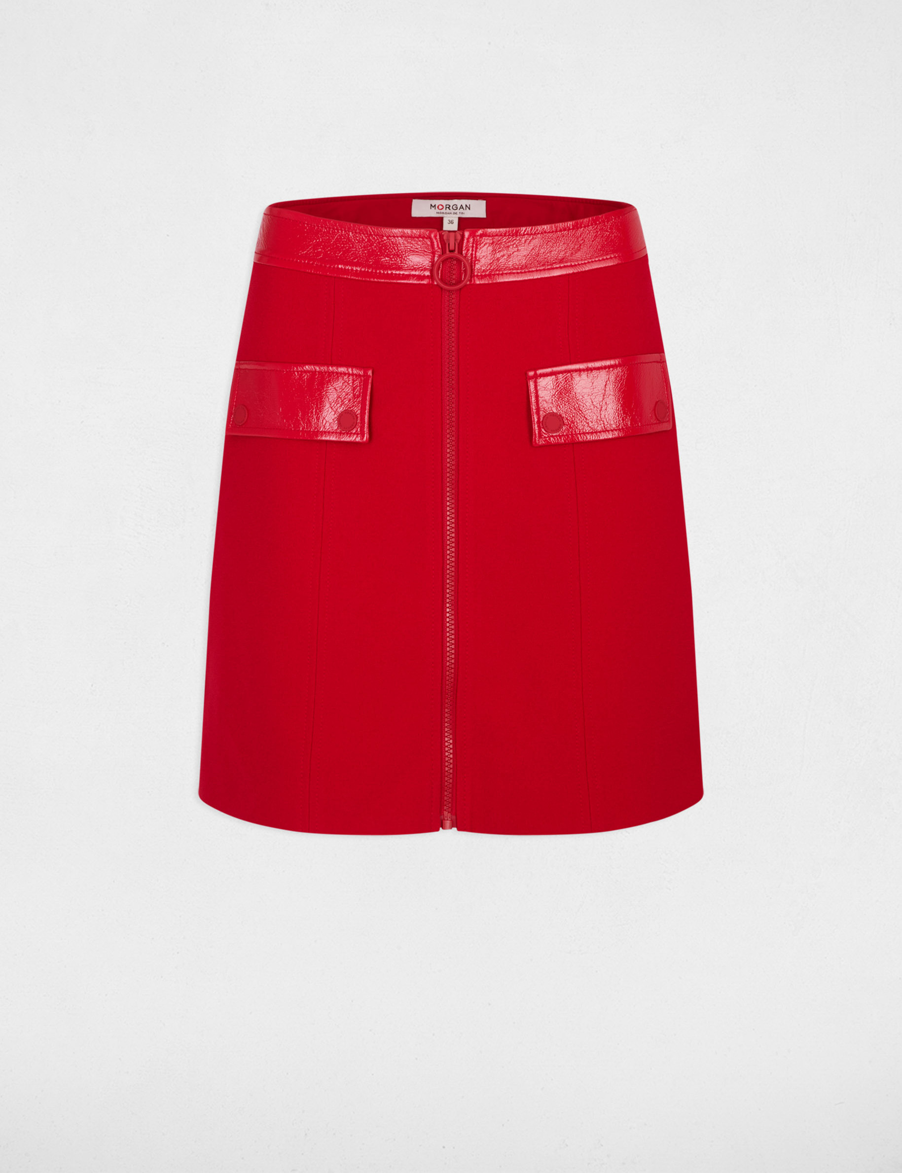 Korte rok met rits medium rood vrouw