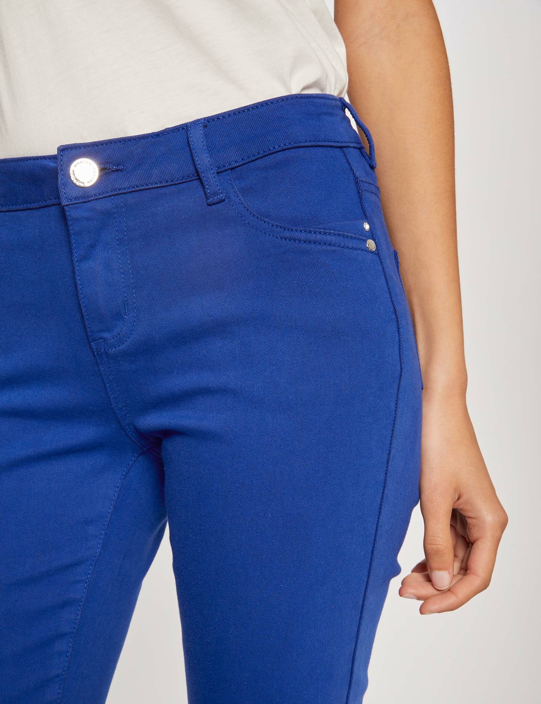 Pantalon skinny taille basse bleu electrique femme