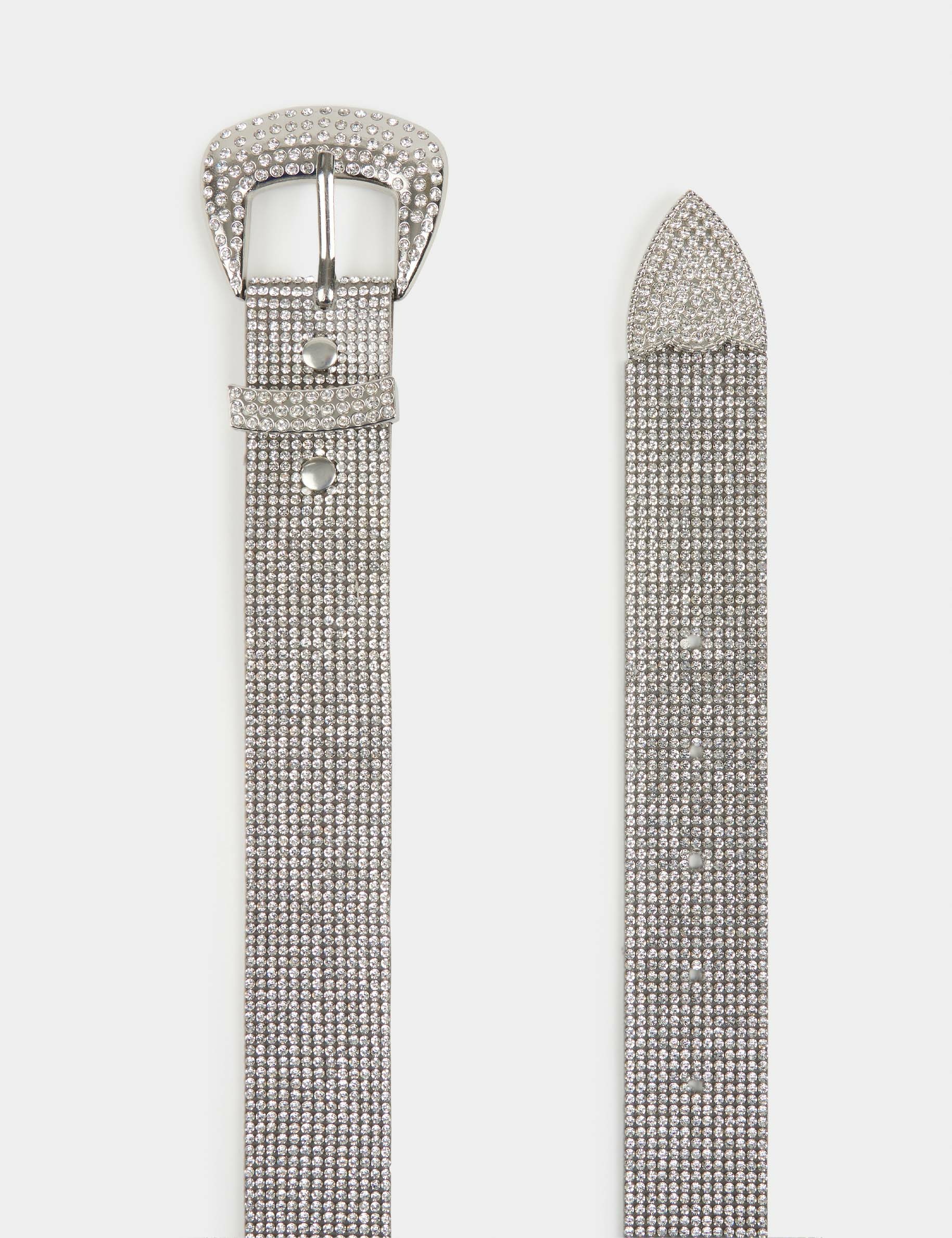 Ceinture avec strass argente femme