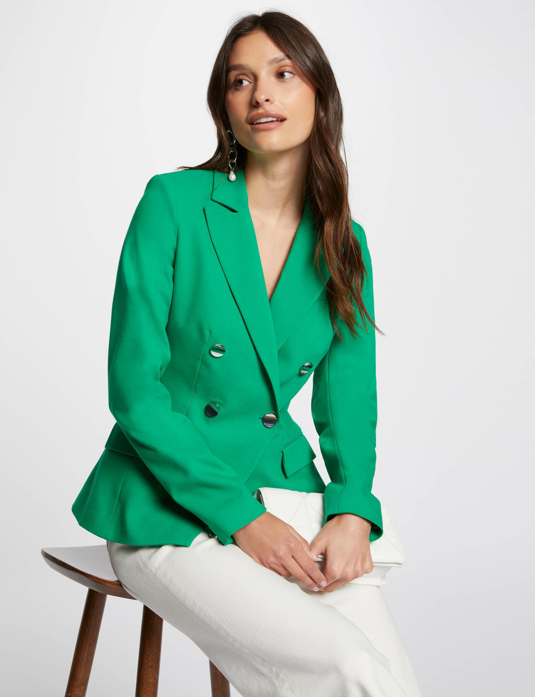 Blazer double boutonnage vert femme