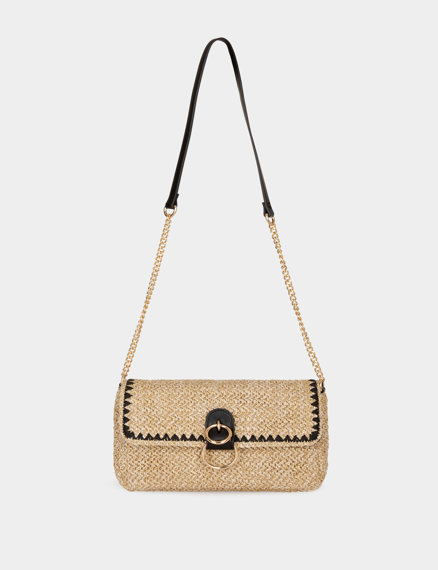 Sac tressé beige femme