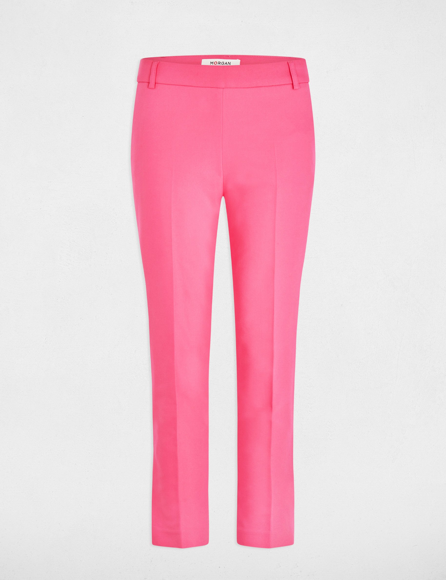 Pantalon cigarette 7/8ème rose femme