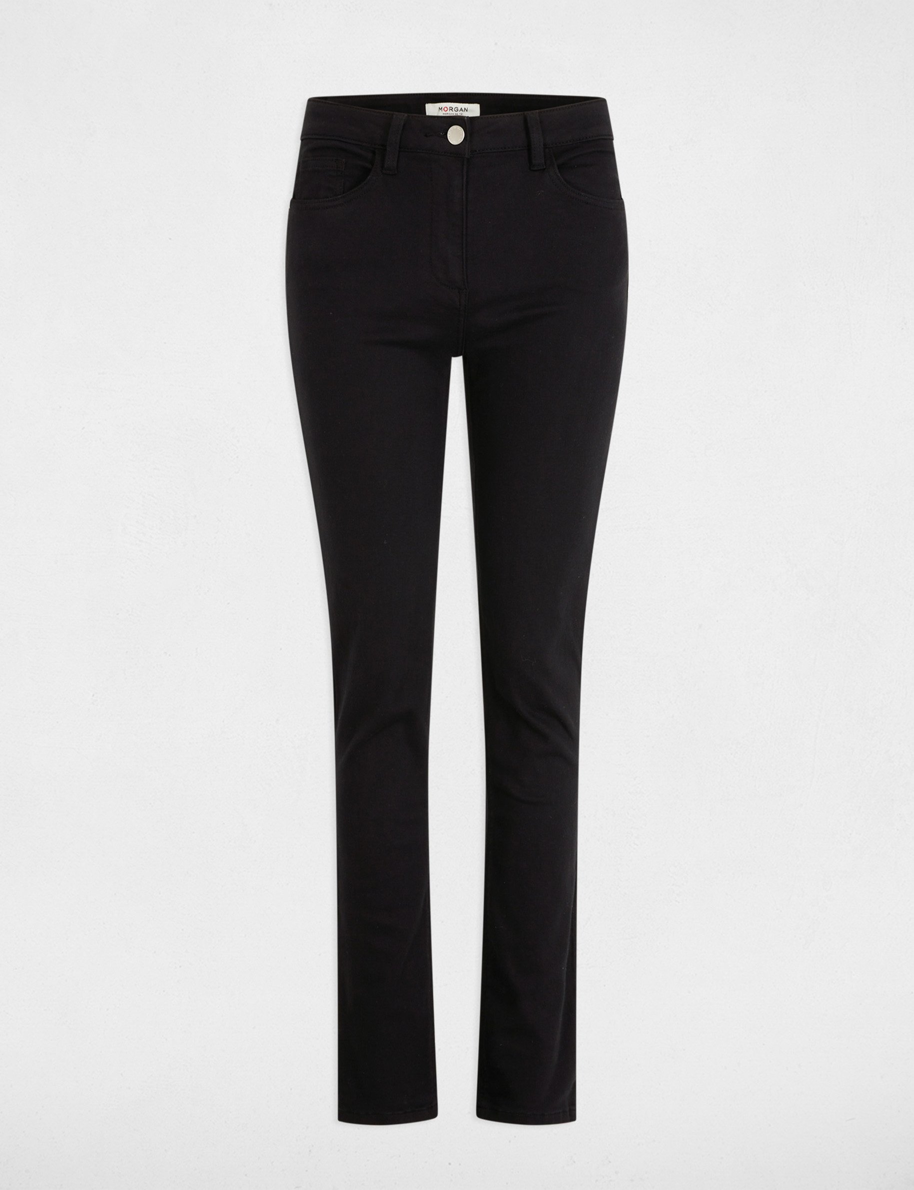 Pantalon droit noir femme